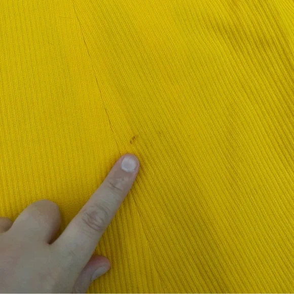 Vintage Handmade Bright Yellow Puff Sleeve Collared Mini Dress - Picture 6 of 7